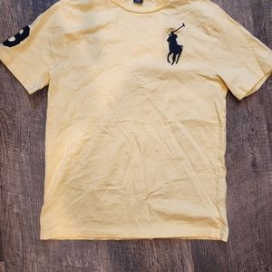 Boys Ralph Lauren Polo tshirt. Like new. Light yellow, navy. XL